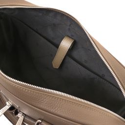 Treviso Cartable Porte Ordinateur en Cuir Taupe foncé TL142546