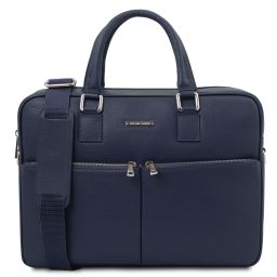 Treviso Leather Laptop Briefcase Dark Blue TL142546