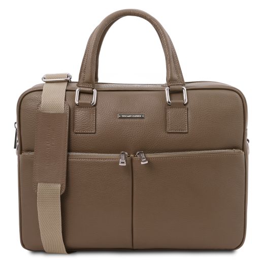 Treviso Leather Laptop Briefcase Темный серо-коричневый TL142546