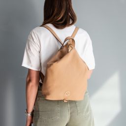 Dublin Soft Leather Backpack Beige TL142501