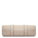 Skye Borsa al Hombro en Piel Suave y Cartera en Piel con Cremallera en el Contorno Beige TL142606