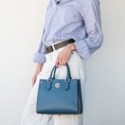 Croque Leather Handbag Beige TL142565