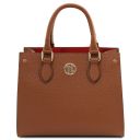 Croque Leather Handbag Cognac TL142565