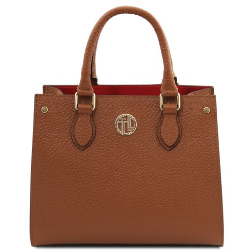 Croque Leather Handbag Cognac TL142565