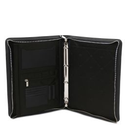 Augusto Leather Document Case With Ring Binder Black TL142555