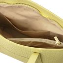 Dedalo Leder-Shopper mit Flechtprägung Pastell Gelb TL142578