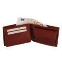 Exclusive 3 Fold Leather Wallet for men With Coin Pocket Dark Brown TL140763