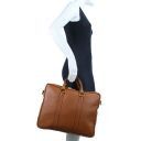TL Bag Executive Leather bag Dark Taupe TL141077