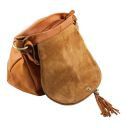 TL Bag Umhängetasche aus Weichem Leder mit Quasten Cinnamon TL141110