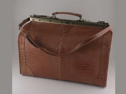 Madrid Croco Look Leather Travel bag - Large Size Коричневый TL140752