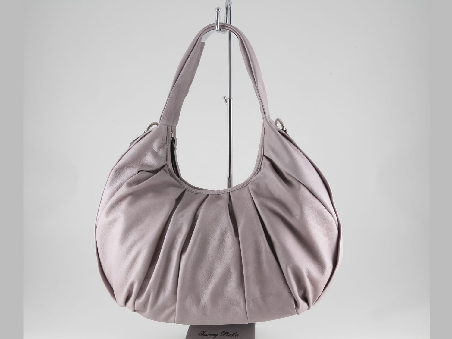 light grey leather bag