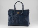 Erika Lady bag in Croco Look Leather - Large Size Синий TL140847