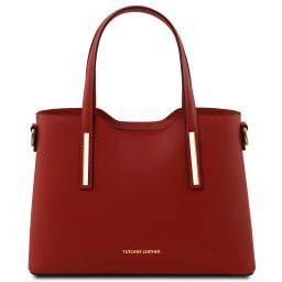 Olimpia Leather Tote - Small Size Red TL141521
