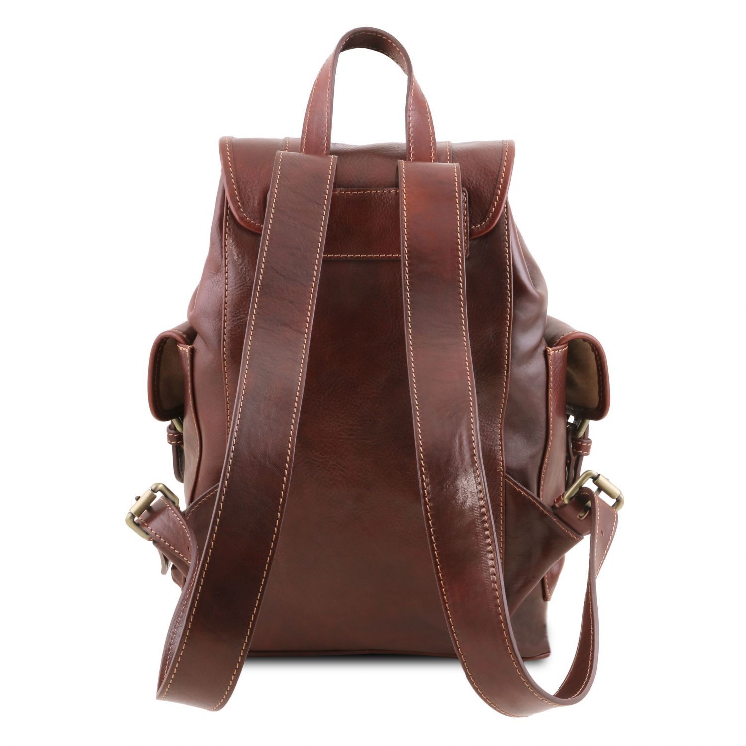 Nara Leather Backpack With Side Pockets Brown TL141661