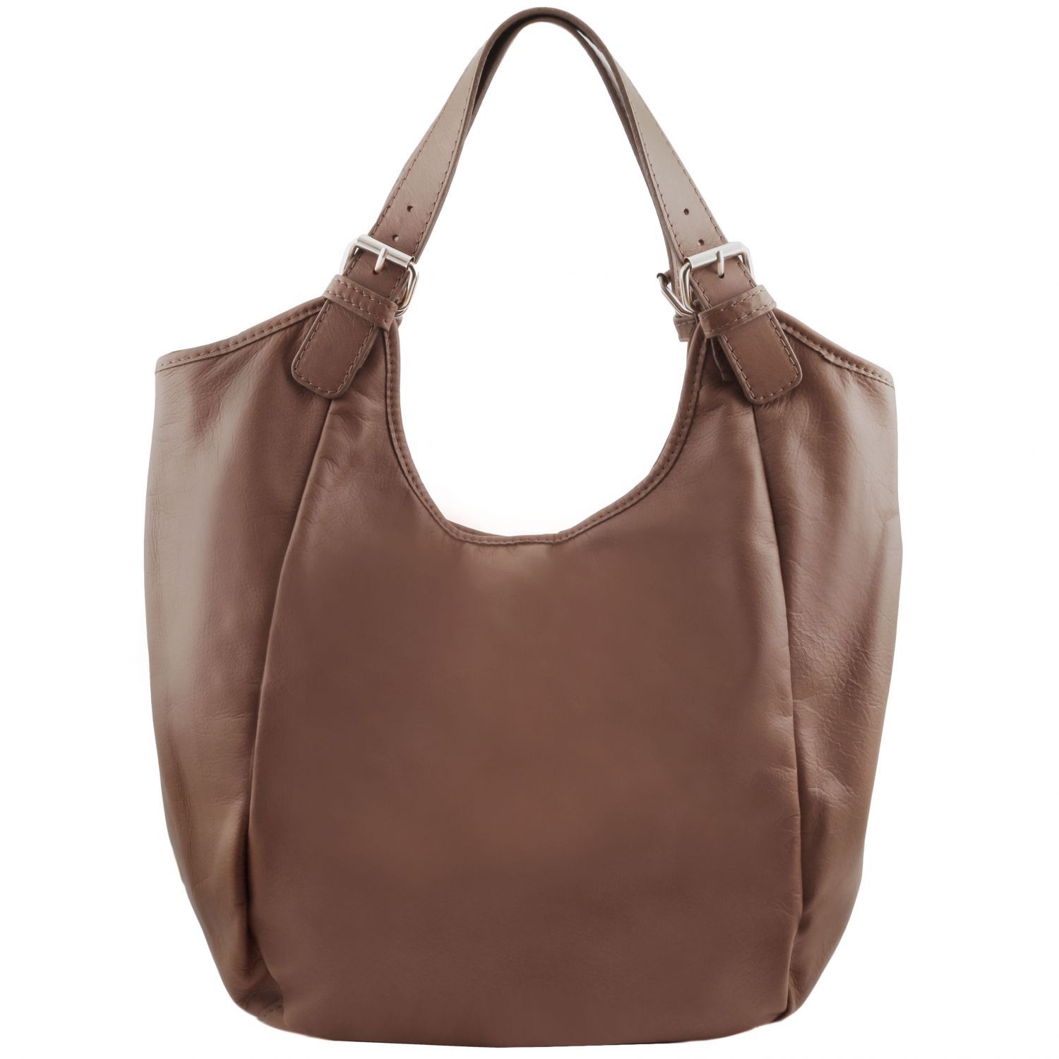 taupe leather hobo bag