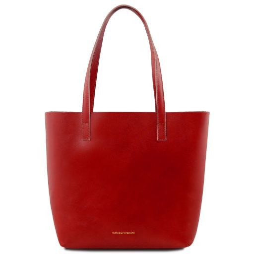 Ilaria Tasche aus Leder mit Herausnehmbarer Innentasche Rot TL141612