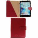 Leather IPad Mini 4 Case With Snap Button Red TL141171