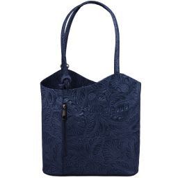 Patty Borsa donna convertibile a zaino in pelle stampa floreale Blu scuro TL141676