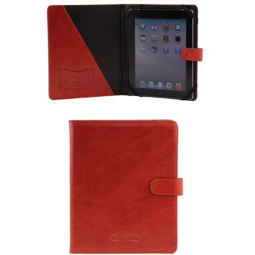 Porta iPad in pelle con bottone Arancio TL141170