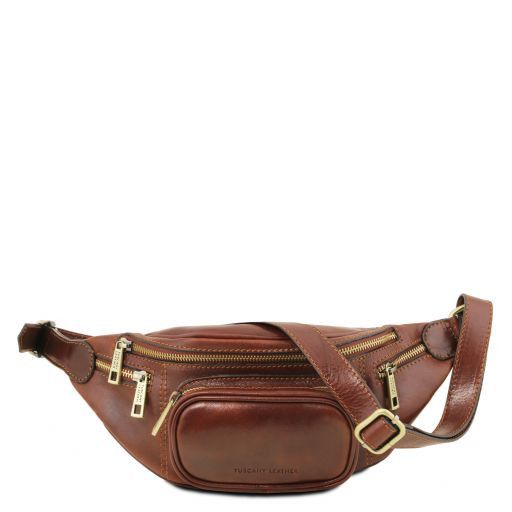 Leather Fanny Pack Brown TL141305