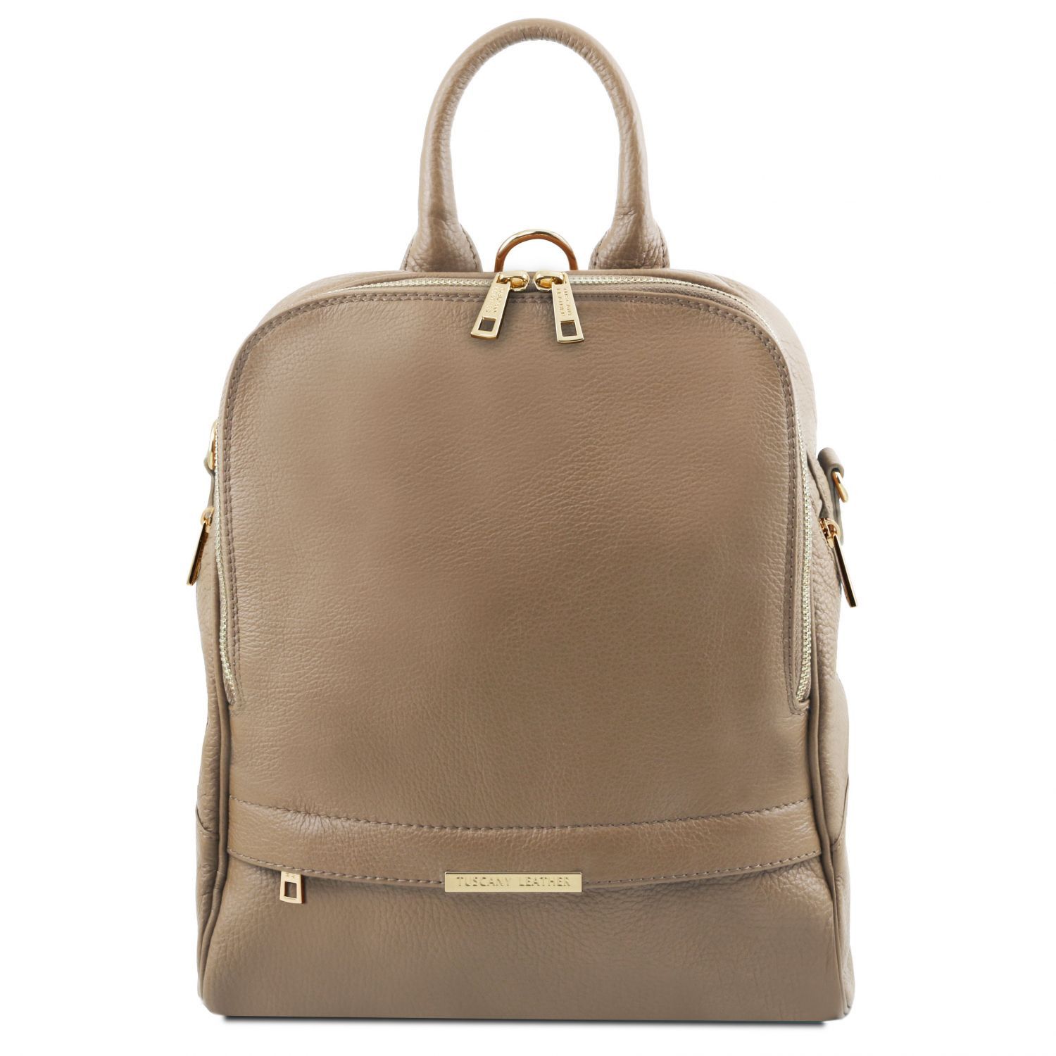 TL Bag Soft Leather Backpack for Women Dark Taupe TL141376