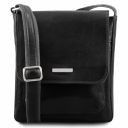 Jimmy Leather Crossbody bag for men With Front Pocket Black TL141407