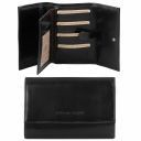 Exclusive 4 Fold Leather Wallet for Women Black TL140796