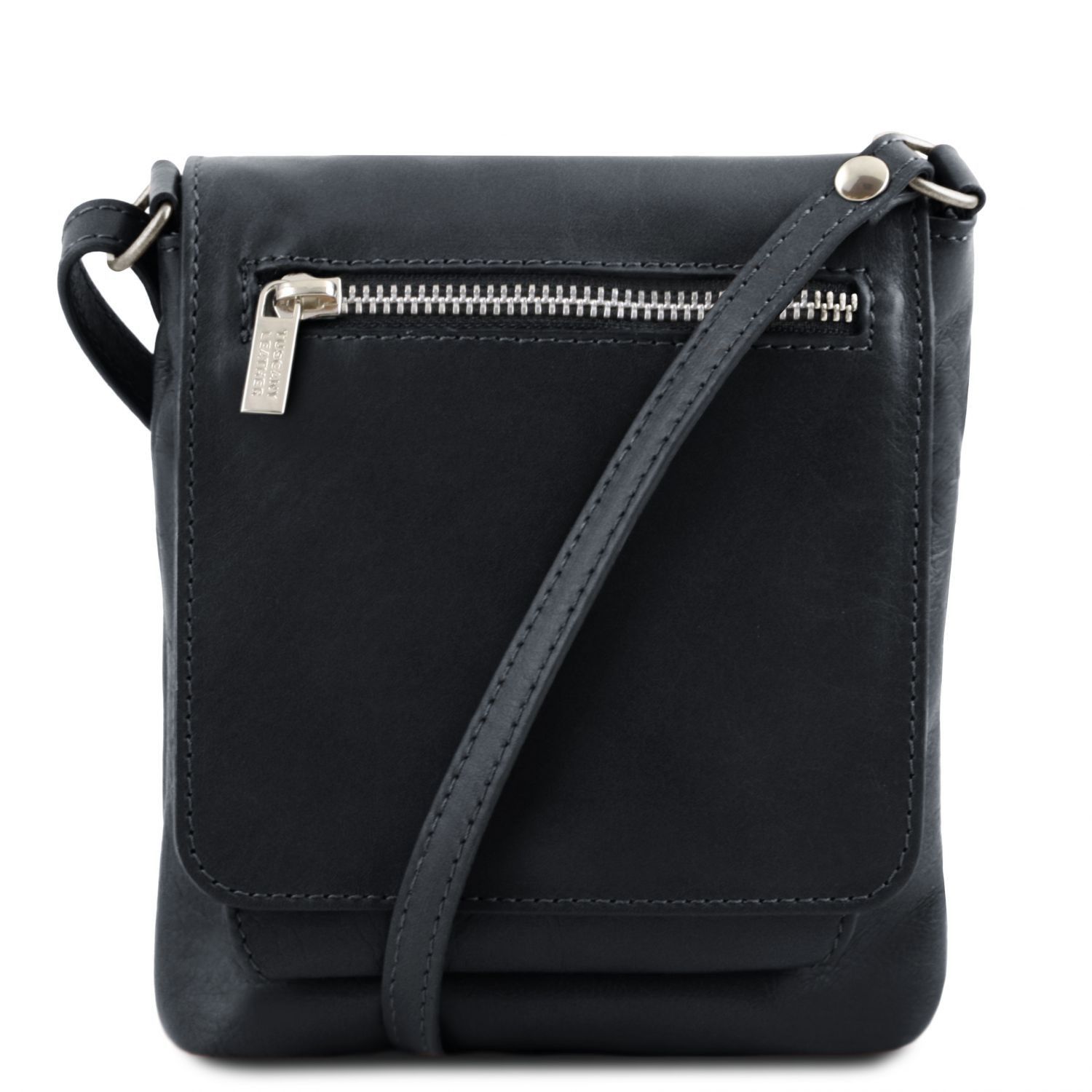 Sasha Unisex Soft Leather Shoulder bag Black TL141510