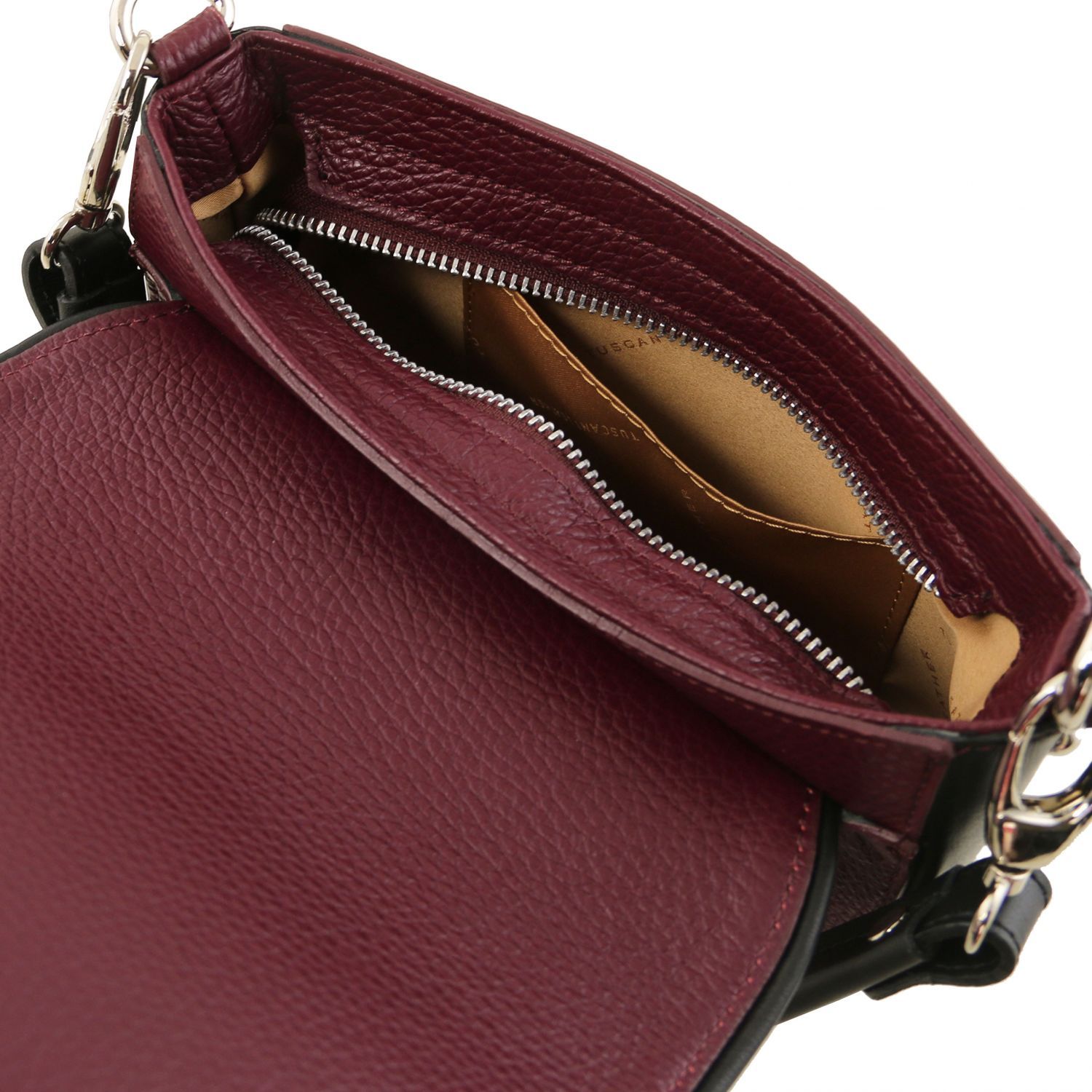 Rosa Leather Clutch With Shoulder Strap Bordeaux TL141726