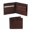 Exklusive Herren Brieftasche aus Leder mit 2 Scheinfächern und Münzfach Dunkelbraun TL140761