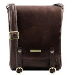 Roby Bolso para hombre en piel con bandolera y hebillas Marrón oscuro TL141406