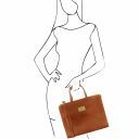 Palermo Leather Briefcase 3 Compartments for Woman Мед TL141343