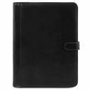 Adriano Leather Document Case With Button Closure Black TL141275