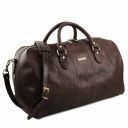 Lisbona Travel Leather Duffle bag - Large Size Dark Brown TL141657