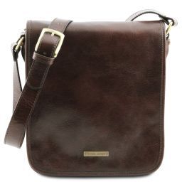 TL Messenger Bolso en piel con bandolera 2 compartimentos Marrón oscuro TL141255