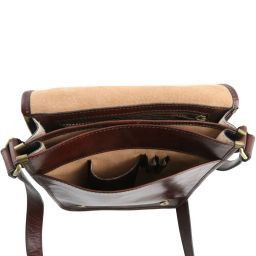 TL Messenger Bolso en Piel con Bandolera 2 Compartimentos Marrón oscuro TL141255