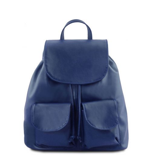 Seoul Praktischer Rucksack aus Leder Klein Blau TL141508
