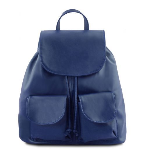 Seoul Leather Backpack Large Size Blue TL141507