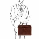 Sorrento Document Leather Briefcase Brown TL141022