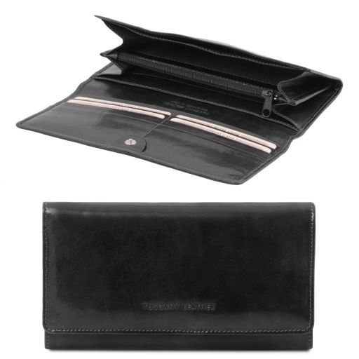 Exclusive Leather Accordion Wallet for Women Black TL140787