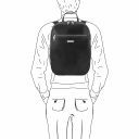 Osaka Кожаный рюкзак для ноутбука с отделением впереди Черный TL141711