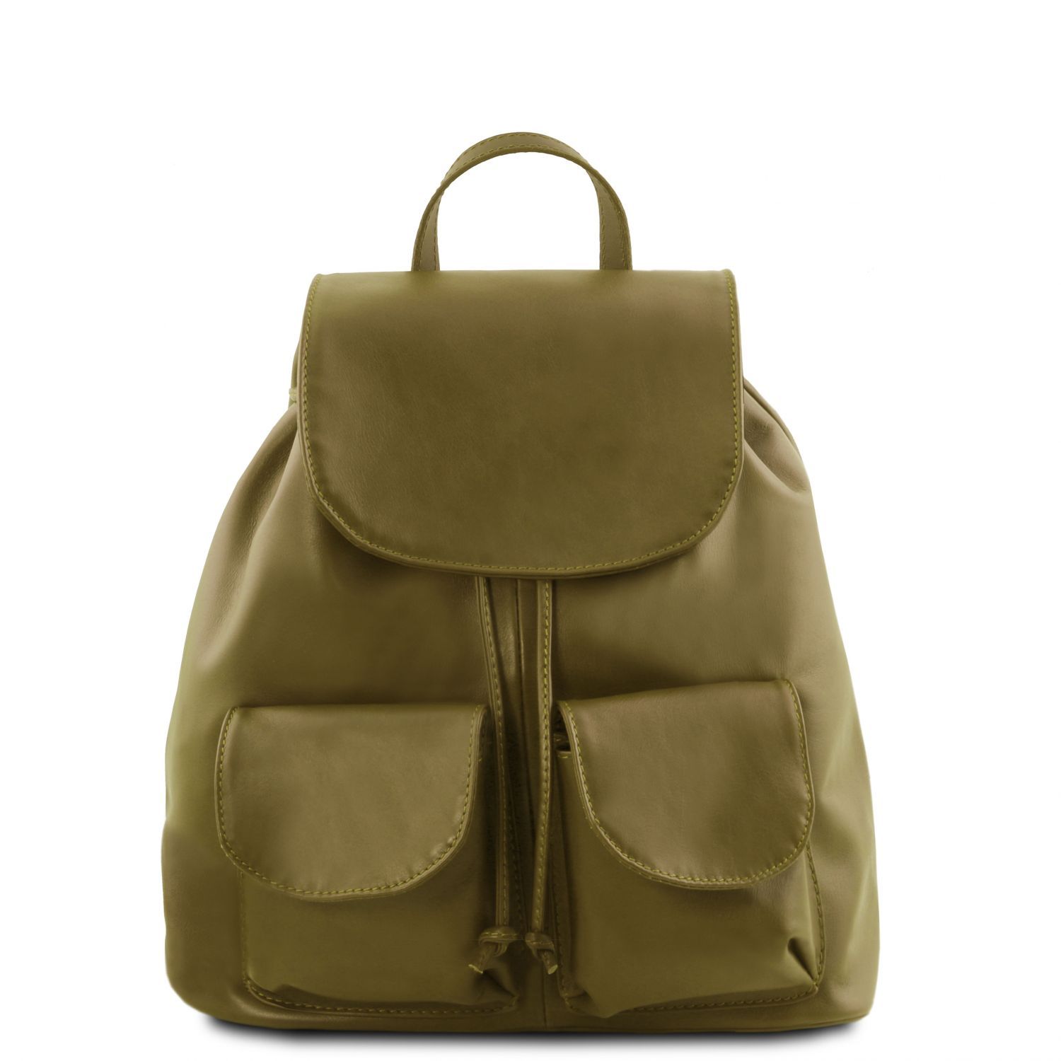 olive leather backpack