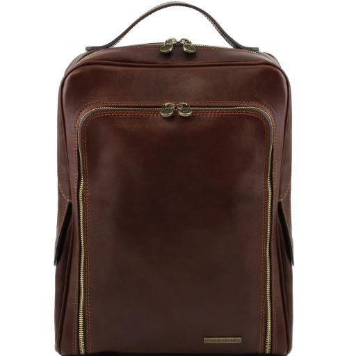 Bangkok Кожаный рюкзак для ноутбука с отделением впереди Темно-коричневый TL141289