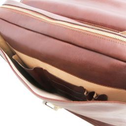 Vernazza Cartable en cuir porte ordinateur avec 3 compartiments Noir TL141354