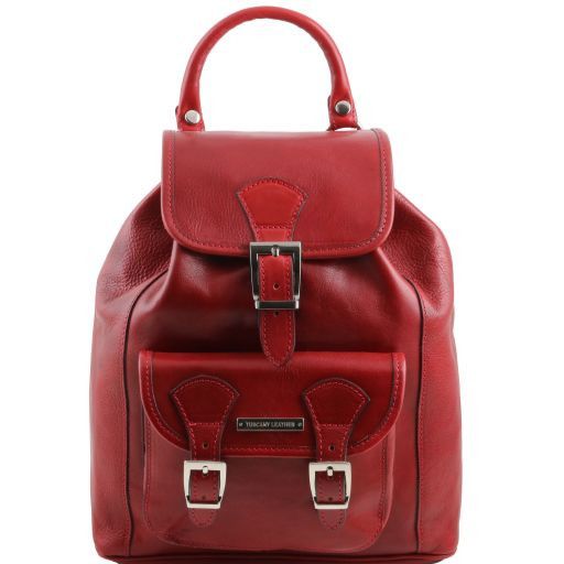 Kobe Leather Backpack Red TL141342