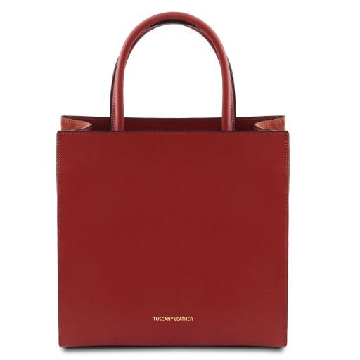 leather vertical tote