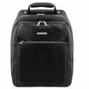 Phuket Notebook Rucksack aus Leder 3 Fächer Schwarz TL141402