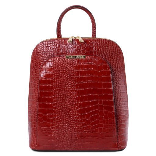 crocodile print backpack