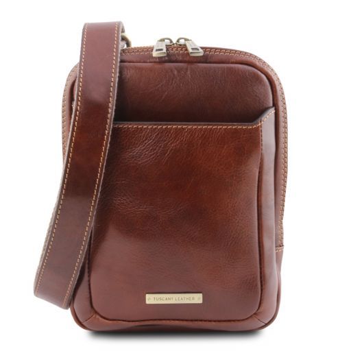 Mark Leather Crossbody Bag Brown TL141914