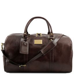 TL Voyager Borsa da viaggio in pelle con tasca sul retro - Misura grande Testa di Moro TL141247